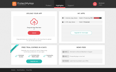 A Look at Verimatrix's ProtectMyApp Dashboard (Photo: Business Wire)