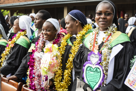 Women religious celebrating at the Sisters Leadership Development Institute graduation ceremony in Nairobi, Kenya, in December 2018. (Photo: Business Wire)