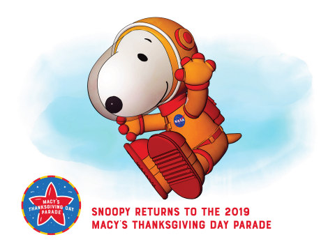 Snoopy Is Cleared for Take-off for the 93rd Annual Macy’s Thanksgiving Day Parade® in Celebration of the 50th Anniversary of the Moon Landing and Future Space Missions (Graphic: Business Wire)