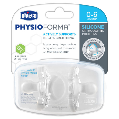 Chicco's NEW PhysioForma Pacifier actively supports baby's breathing with an exclusive nipple design. A "Parent Tested Parent Approved Winner" and receiver of the "Mom’s Choice Award Honoring Excellence." (Photo: Business Wire)