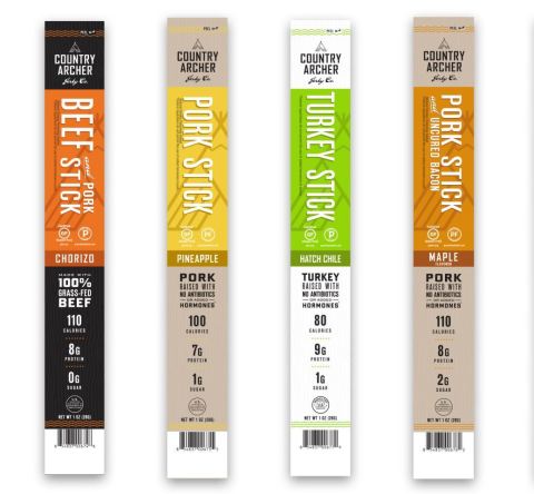 Country Archer Jerky Co. Launches Four New Meat Stick Flavors: Chorizo Beef & Pork, Maple Pork, Pineapple Pork and Hatch Chile Turkey. (Photo: Business Wire)