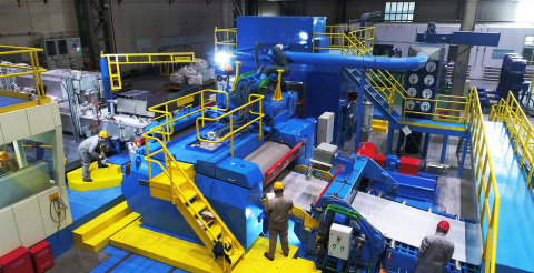 Hazelett continuous casting machine for aluminum strip (Photo: Business Wire)