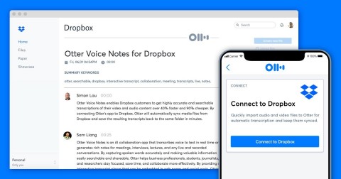 Otter.ai will automatically sync media files from Dropbox and save the resulting transcripts back to the same folder in minutes. (Graphic: Business Wire)