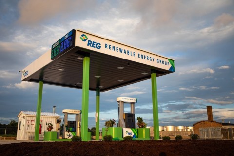 Renewable Energy Group expands business by opening company's first fueling station. (Photo: Business Wire)