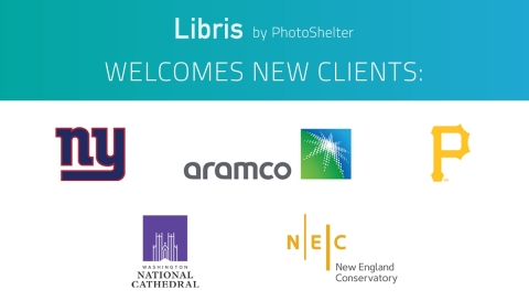 Libris by PhotoShelter welcomes new clients including the New York Giants, Aramco, Pittsburgh Pirates, Washington National Cathedral and the New England Conservatory. (Graphic: Business Wire)