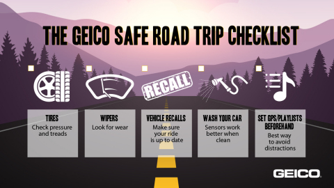 GEICO infographic with safe driving tips for road trips (Graphic: GEICO)