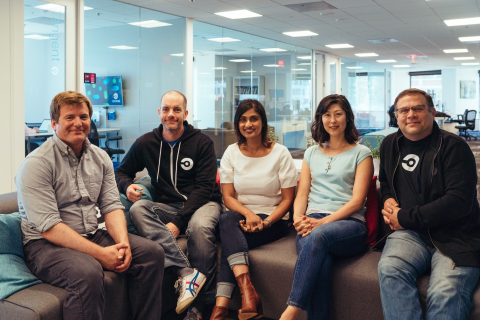 Pictured from left to right: Jim Rose, CircleCI CEO; Rob Zuber, CTO; Chitra Balasubramanian, CFO; Jane Kim, CRO; and Erich Ziegler, CMO. (Photo: Business Wire)