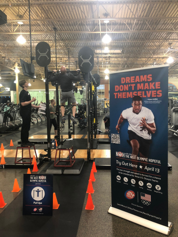 Pull Up test for The Next Olympic Hopeful tryouts held recently in 24 Hour Fitness clubs nationwide (Photo: Business Wire)