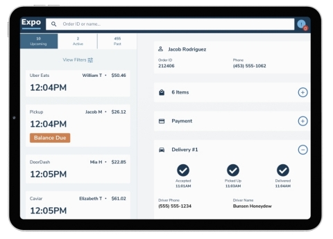 Expo provides a two-way interface from dozens of POS systems to direct and indirect ordering channels. Expo users have a real-time connection to providers such as Caviar, DoorDash, Postmates, Uber Eats, etc. (Photo: Business Wire)