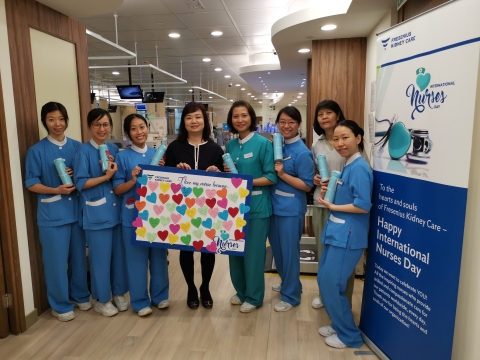 Patients wrote heartfelt messages on the ‘I love my nurse because … ’ posters in the clinics, which were great encouragements to the nurses of Fresenius Kidney Care. (Photo: Business Wire)