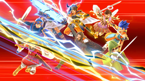 Hero enters the arena equipped with a sword and shield, and wielding familiar DRAGON QUEST spells like “Frizz,” “Zap” and “Woosh.” The character comes with additional alternate character designs that represent the main characters from several games in the DRAGON QUEST series. (Graphic: Business Wire)