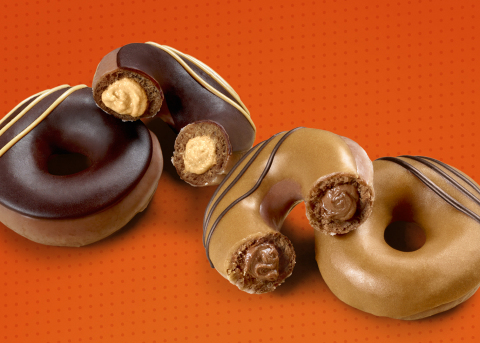 Two new doughnuts created for chocolate lovers and peanut butter lovers alike, available for a limited time beginning Monday, Aug. 5 (Photo: Business Wire)