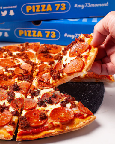 The ‘Super Plant Pizza’ also includes homestyle Italian tomato sauce, mozzarella cheese, and plant-based pepperoni, and is available on any crust, as well as Pizza 73’s new cauliflower crust. (Photo: Business Wire)