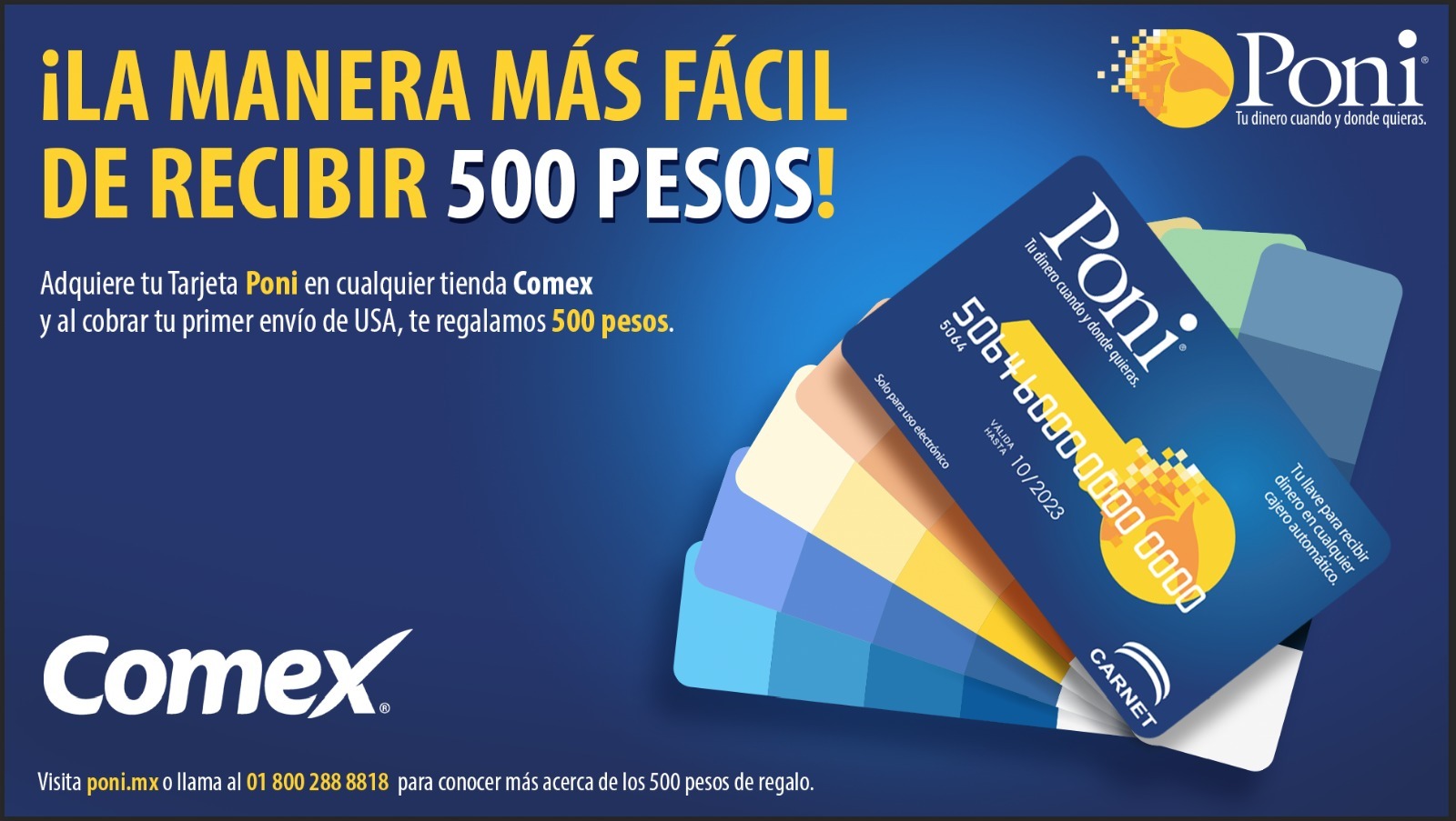Poni and Comex Join Forces to Distribute Poni Cash Cards in Mexico |  Business Wire