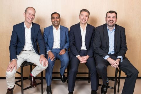 Pictured L-R: Hedde Schuitemaker, co-owner, Analytics8; Amit Bansal, Accenture’s Applied Intelligence lead for Australia and New Zealand; Jean-Christophe Richard, co-owner, Analytics8; and Alexander Brown, co-owner, Analytics8. (Photo: Business Wire)
