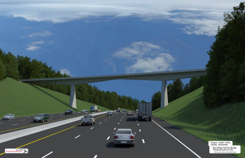 Fluor JV selected for vital I-26 expansion project near Asheville, N.C. This visualization is representative of what will be the completed Blue Ridge Parkway Bridge traveling south on I-26. (Photo: Business Wire)