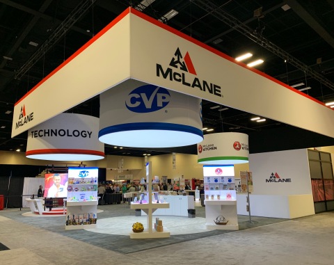 The 2019 McLane National Trade Show booth featuring CVP, Technology and McLane Kitchen. (Photo: Business Wire)