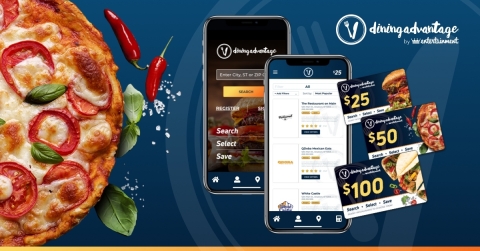 Dining Advantage® by Entertainment®’s Customer Incentive with new UX product enhancements. Simple clicks to save on dining for your clients at over 55,000+ restaurants. (Graphic: Business Wire)