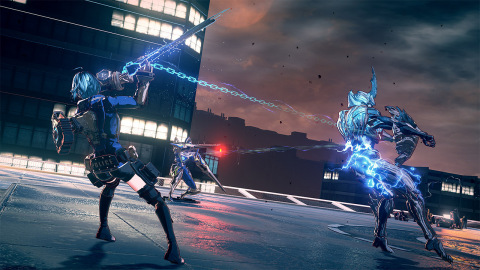 In ASTRAL CHAIN, control the protagonist and a special weapon called a Legion simultaneously to chain stylish combos. (Graphic: Business Wire)