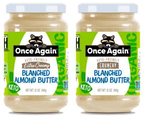 Once Again’s organic blanched almond butters (Photo: Business Wire)