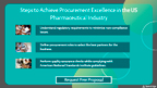 Steps to Achieve Procurement Excellence in the US Pharmaceutical Industry.