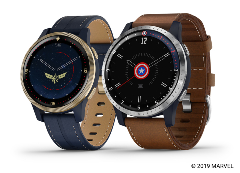Garmin Legacy Hero Series, featuring Captain Marvel and First Avenger smartwatches (Photo: Business Wire)