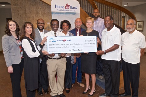 Home Bank and FHLB Dallas awarded $16K in partnership funds to help promote entrepreneurship and civic involvement in Natchez, Mississippi. (Photo: Business Wire)