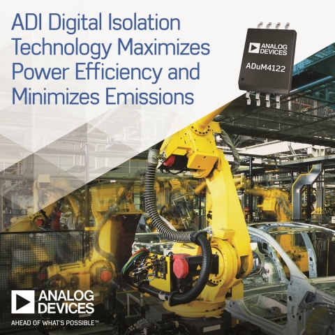 Analog Devices Launches Isolation Technology to Maximize Power Efficiency and Minimize Emissions as Factories Migrate to Industry 4.0 (Photo: Business Wire)