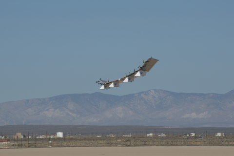 HAWK30 solar HAPS unmanned aircraft system takes flight for the first time at NASA Armstrong Flight Research Center in California (Photo: Business Wire)