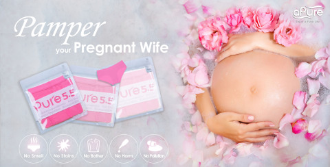 How to Pamper Your Pregnant Wife? Try aPure Pure5.5 pH Balancing Underwear that protects pregnant women 24/7 and afford them some relief with "5 Big NO's" motto: No Smell, No Stains, No Bother, No Harm, and No Pollution. (Photo: Business Wire)