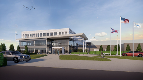 The front entrance of Swagelok’s new global headquarters will feature a driveway dedicated for visitors for direct access into the company’s new Customer Welcome and Innovation Center. (Graphic: Business Wire)
