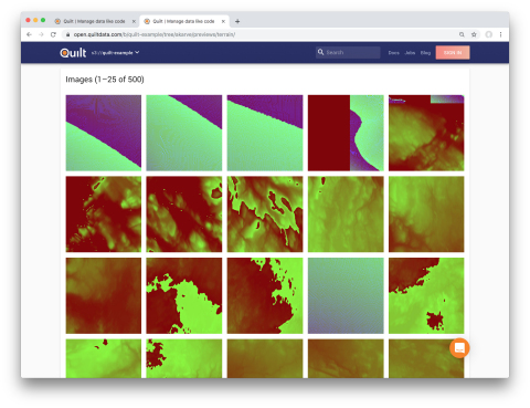 Quilt users can browse billions of files using a standard web browser. Shown here are terrain tiles that reveal the precise geographical shape of planet earth. (Graphic: Business Wire)