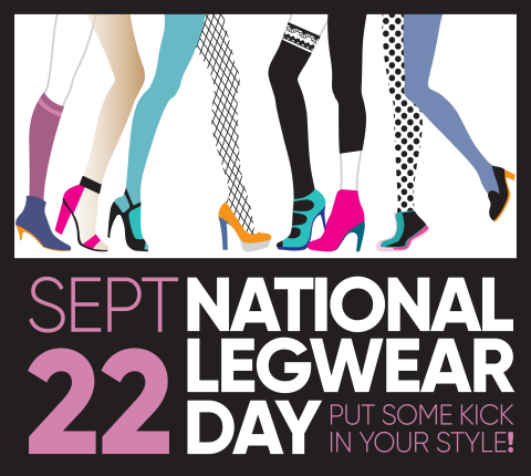 Sept. 22 is National Legwear Day! Celebrate by wearing your favorite sheers, tights, thigh highs, socks or leggings! (Graphic: Business Wire)