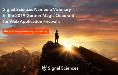 Signal Sciences Named a Visionary in the 2019 Gartner Magic Quadrant for Web Application Firewalls (Graphic: Business Wire)