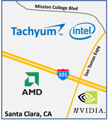Tachyum joins Intel, AMD, and nVidia with new headquarters in Santa Clara. (Graphic: Business Wire)