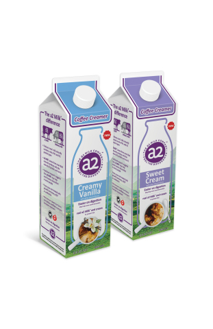 The a2 Milk Company introduces a2 Milk® Coffee Creamers in Sweet Cream and Creamy Vanilla (Photo: Business Wire)