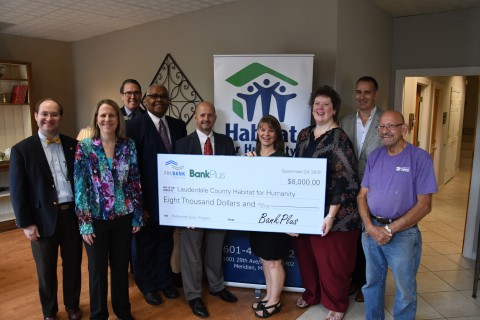 BankPlus and FHLB Dallas awarded $8,000 in Partnership Grant Program funds to Lauderdale County Habitat for Humanity at a check presentation today. (Photo: Business Wire)