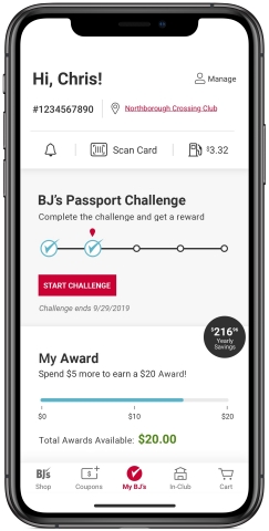 BJ's app - 'MyBJ's' screen (Photo: Business Wire)