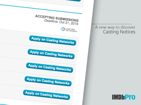 IMDbPro empowers talent reps to manage their clients’ profiles and adds thousands of casting notices through new agreements with leading global sites. (Photo: Business Wire)