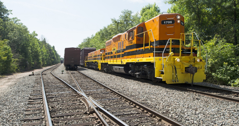 Georgia Central Railway, a 211-mile short line freight railroad operating between Macon and Savannah, has upgraded its entire line to handle 286,000-lb. railcar loadings, matching the capacity of connecting national railroads. (Photo: Business Wire)