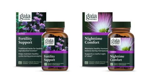 Gaia Herbs Fertility Support and Nighttime Comfort (Photo: Business Wire)