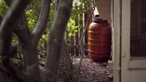 The barrel should be placed so that any overflowing water moves away from the house. (Photo: Exmark)