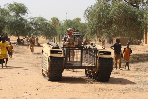 The Estpla-32 infantry platoon currently serving in Mali deployed for the first time the Milrem Robotics THeMIS unmanned ground vehicle (UGV) during a military operation, testing its implementation in support of infantry in the conflict area from both a tactical and a technical viewpoint. (Photo: Business Wire)
