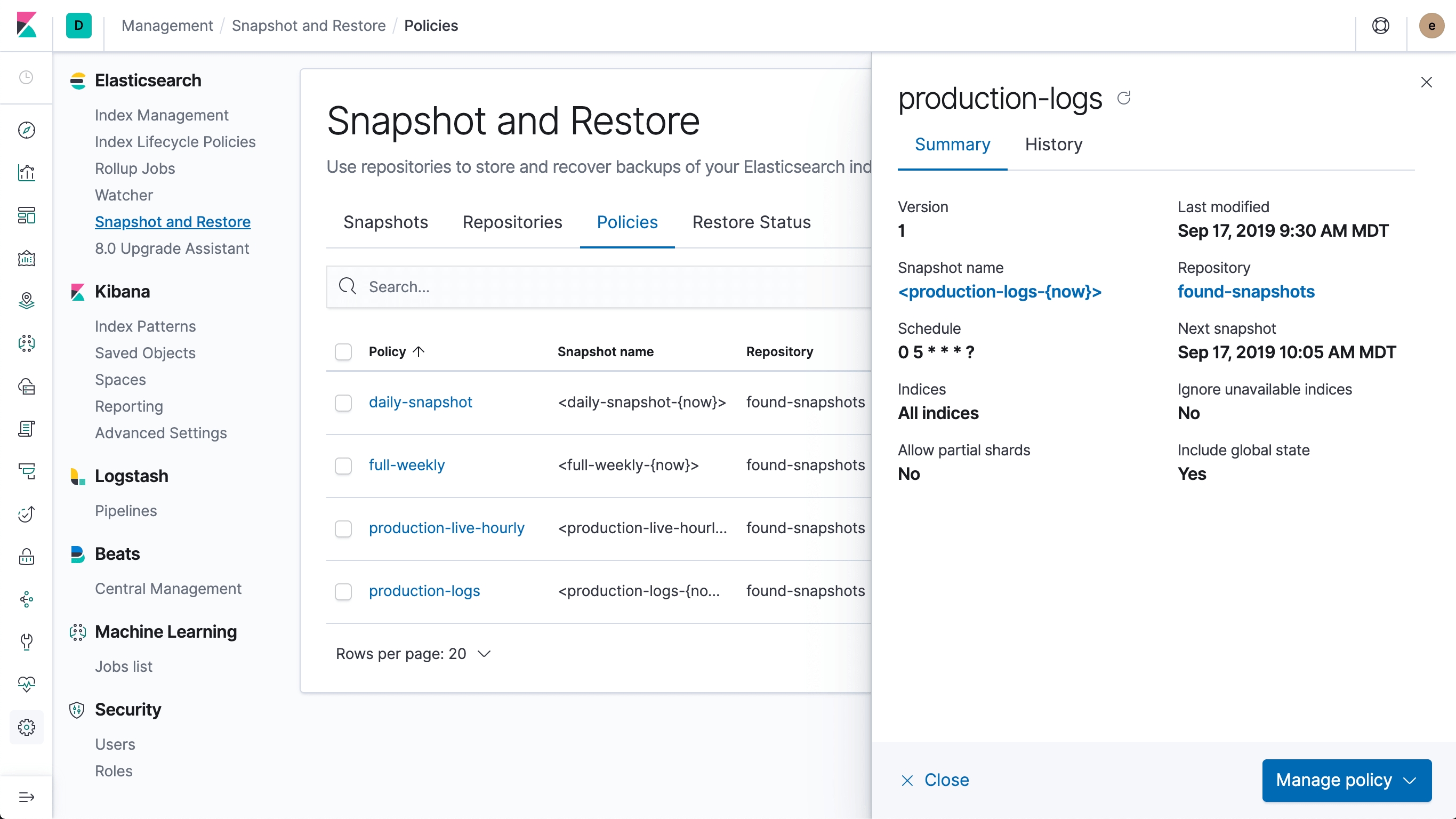 In 7.4, we’re introducing snapshot lifecycle management, which allows an administrator to define policies that manage when and how often snapshots are taken (Graphic: Business Wire)