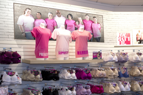 More than 200 of the company’s retail stores in the United States and Puerto Rico have launched a breast cancer awareness campaign that will run during October. Amid swaths of pink and messages including “You Matter” and “Always Lifting Women Up,” eight of the company's employees are featured in window and store signage wearing “I Am A …” T-shirts that communicate each person’s personal experience with breast cancer. For more information about the campaign, including each employee's story, visit www.HanesforGood.com. (Photo: Business Wire)