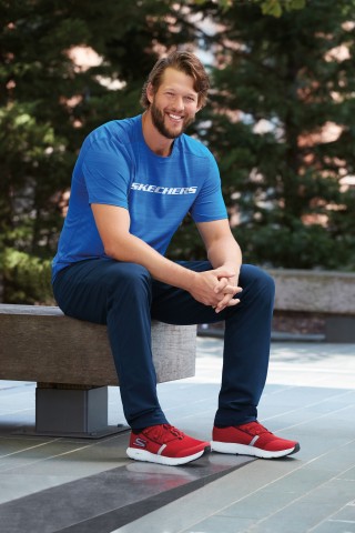 Los Angeles Dodgers all-star pitcher Clayton Kershaw signs with Skechers. (Photo: Business Wire)