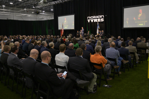 Governor Bill Lee speaks at the grand opening of the Nokian Tyres factory in Dayton, Tenn. Photo Credit: Neelu Eldurkar