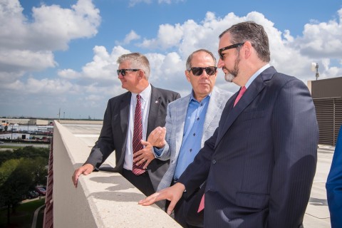 Sen. Cruz visits with Executive Director Roger Guenther, far left, and Port Houston Chairman Ric Campo (Photo: Business Wire)