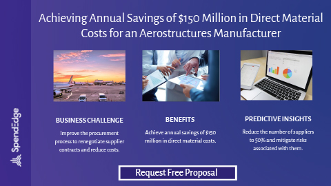 Achieving Annual Savings of $150 Million in Direct Material Costs for an Aerostructures Manufacturer.