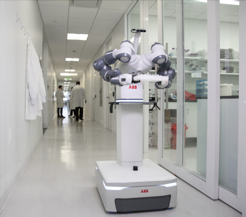 ABB's mobile and autonomous YuMi® laboratory robot concept will be designed to work alongside medical staff and lab workers. (Photo: Business Wire)